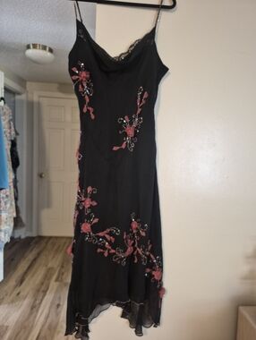 Rare NWT Free People Silk Beaded Lace Cocktail Dress NWT floral Embroidery Lined